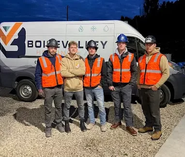 Boise Valley Heating & Air HVAC technician at residential job site in Meridian ID